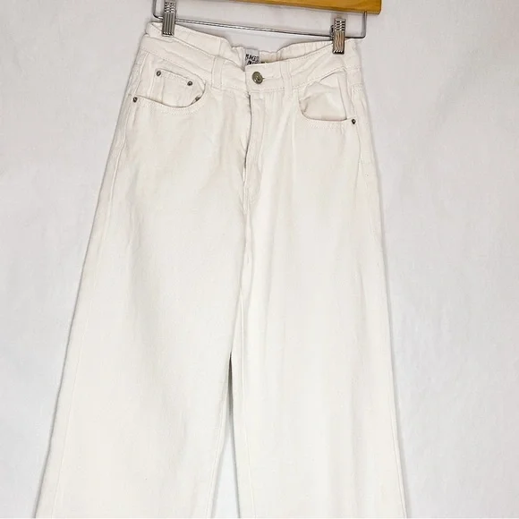 Princess Polly Denim Hailie Jeans Cream Wide Leg Non-Stretch in Size US 4 - Picture 6 of 16